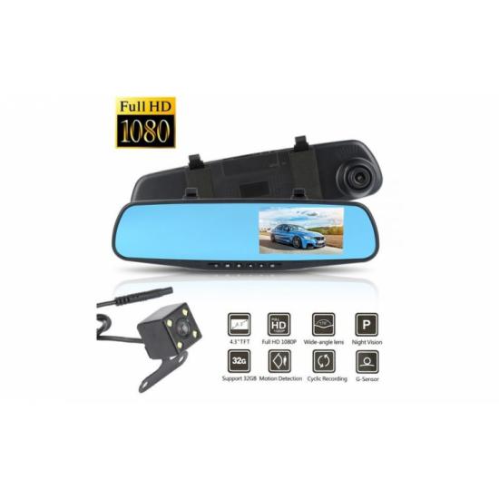 Oglinda retrovizoare cu camera fata-spate, ecran 4,3 inch, night vision