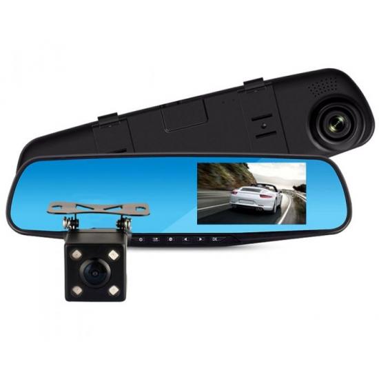 Oglinda retrovizoare cu camera fata-spate, ecran 4,3 inch, night vision