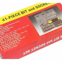 Trusa de scule 41 in 1 - varfuri si tubulare cu surubelnita clichet HomeTool Trusa de scule 41 in 1 - varfuri si tubulare cu surubelnita clichet HomeTool