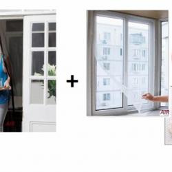 Set Anti-Insecte: Perdea pentru Usa tip Plasa Anti-Insecte cu Inchidere Magnetica 100x210 cm + Plasa pentru Fereastra Set Anti-Insecte: Perdea pentru Usa tip Plasa Anti-Insecte cu Inchidere Magnetica 100x210 cm + Plasa pentru Fereastra