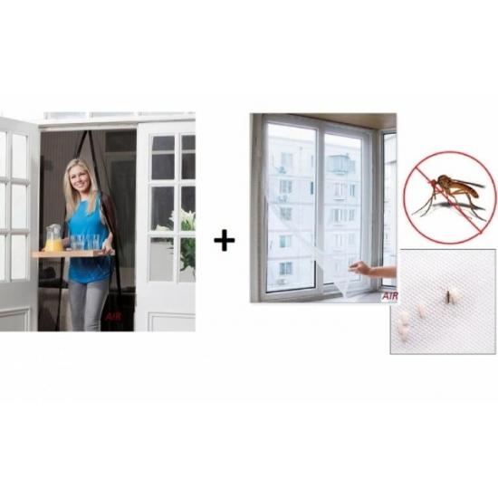 Set Anti-Insecte: Perdea pentru Usa tip Plasa Anti-Insecte cu Inchidere Magnetica 100x210 cm + Plasa pentru Fereastra Set Anti-Insecte: Perdea pentru Usa tip Plasa Anti-Insecte cu Inchidere Magnetica 100x210 cm + Plasa pentru Fereastra