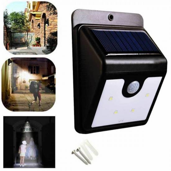 Set 2 x lampa cu LED - incarcare solara si senzor de miscare