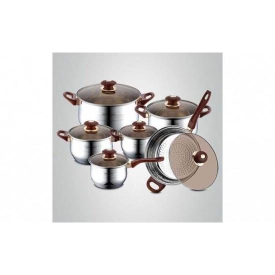 Set oale din inox, 9 straturi, inductie, Elvetia, 12 piese