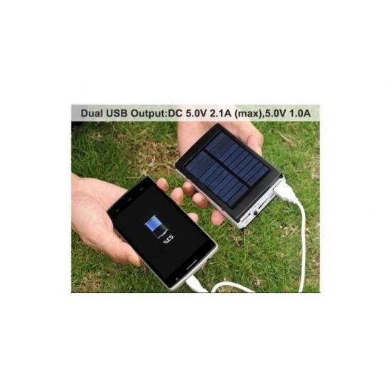 Baterie externa 30000 mAh, cu incarcare solara