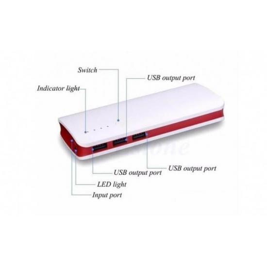 Baterie Externa Power 20000 mah cu 3 USB pentru telefoane, tablete, camere foto/video C24