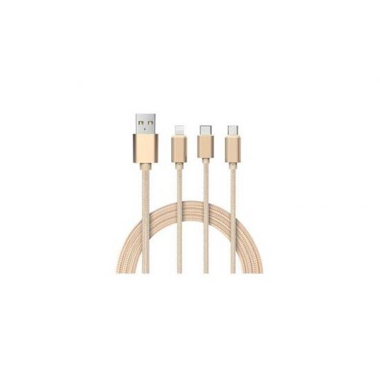 Cablu de incarcare 3 in1, compatibil cu Samsung/Iphone Cablu de incarcare 3 in1, compatibil cu Samsung/Iphone